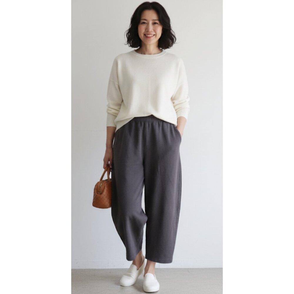 OSKA Wide Leg Barrel Lantern Pants in Charcoal Gray Minimalist Lagenlook US 10